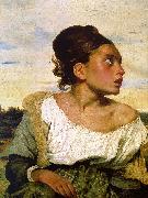 Eugene Delacroix Girl Seated in a Cemetery Sweden oil painting reproduction